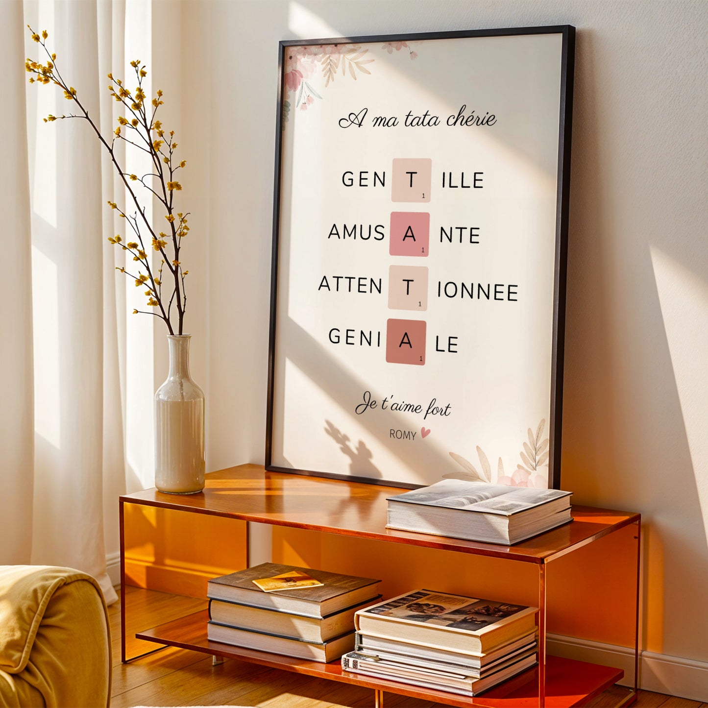 Affiche tata scrabble personnalisée - cadeau pour tata personnalisé  par Le Temps des Paillettes