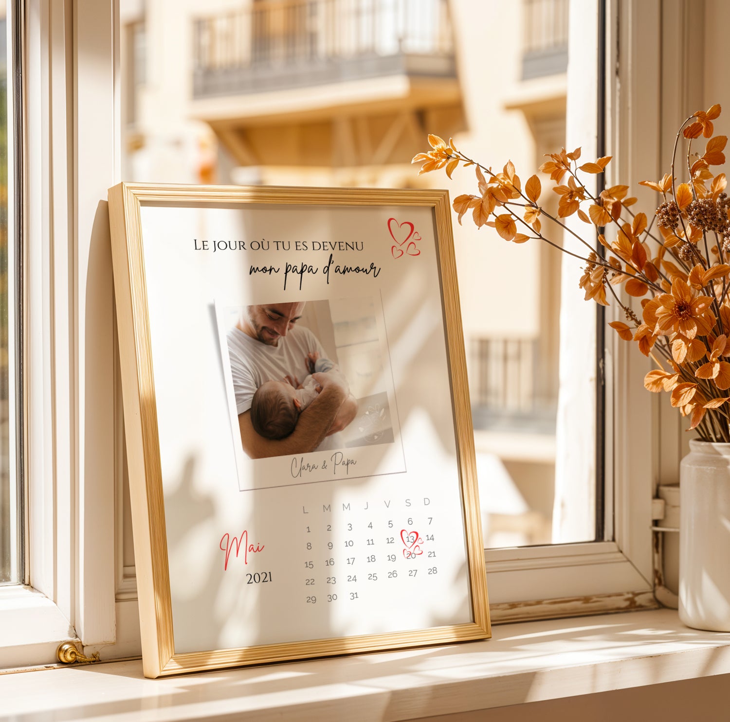 Affiche personnalisée naissance pour papa – Cadeau original fête des pères – Poster naissance bébé - Image 4