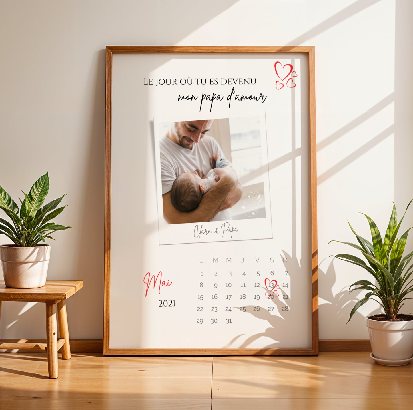Affiche personnalisée naissance pour papa – Cadeau original fête des pères – Poster naissance bébé - Image 5