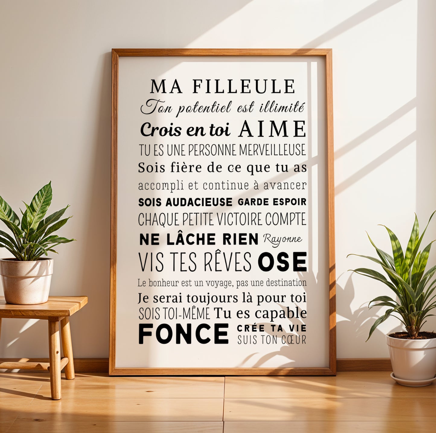 Affiche Ma Filleule Personnalisée – Cadeau Baptême, Anniversaire ou Surprise – Affiche Inspirante et Motivante – Idée Cadeau Filleule