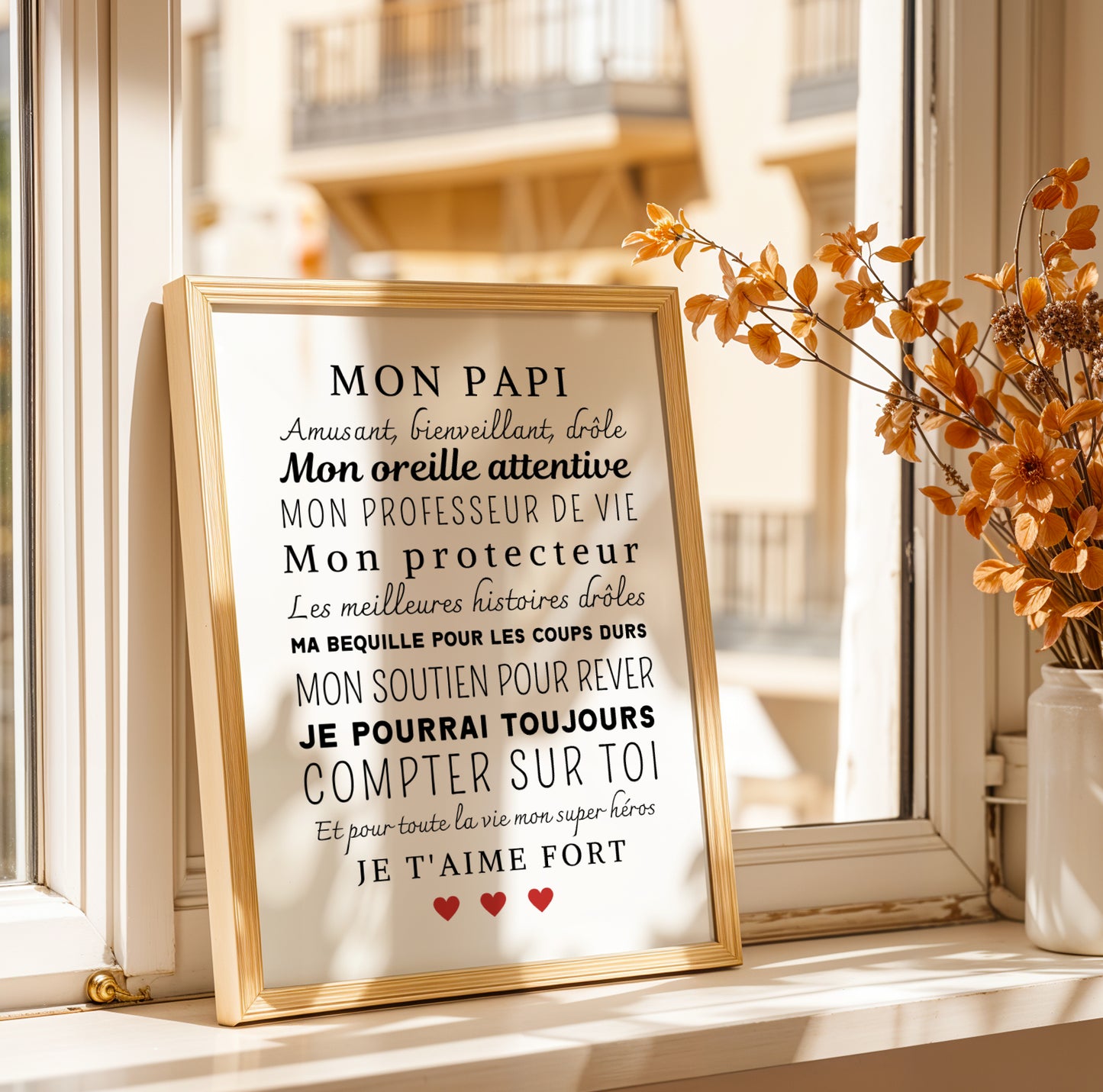 Affiche papi personnalisée - Cadeau papi personnalisée - Cadeau fête des grands-pères