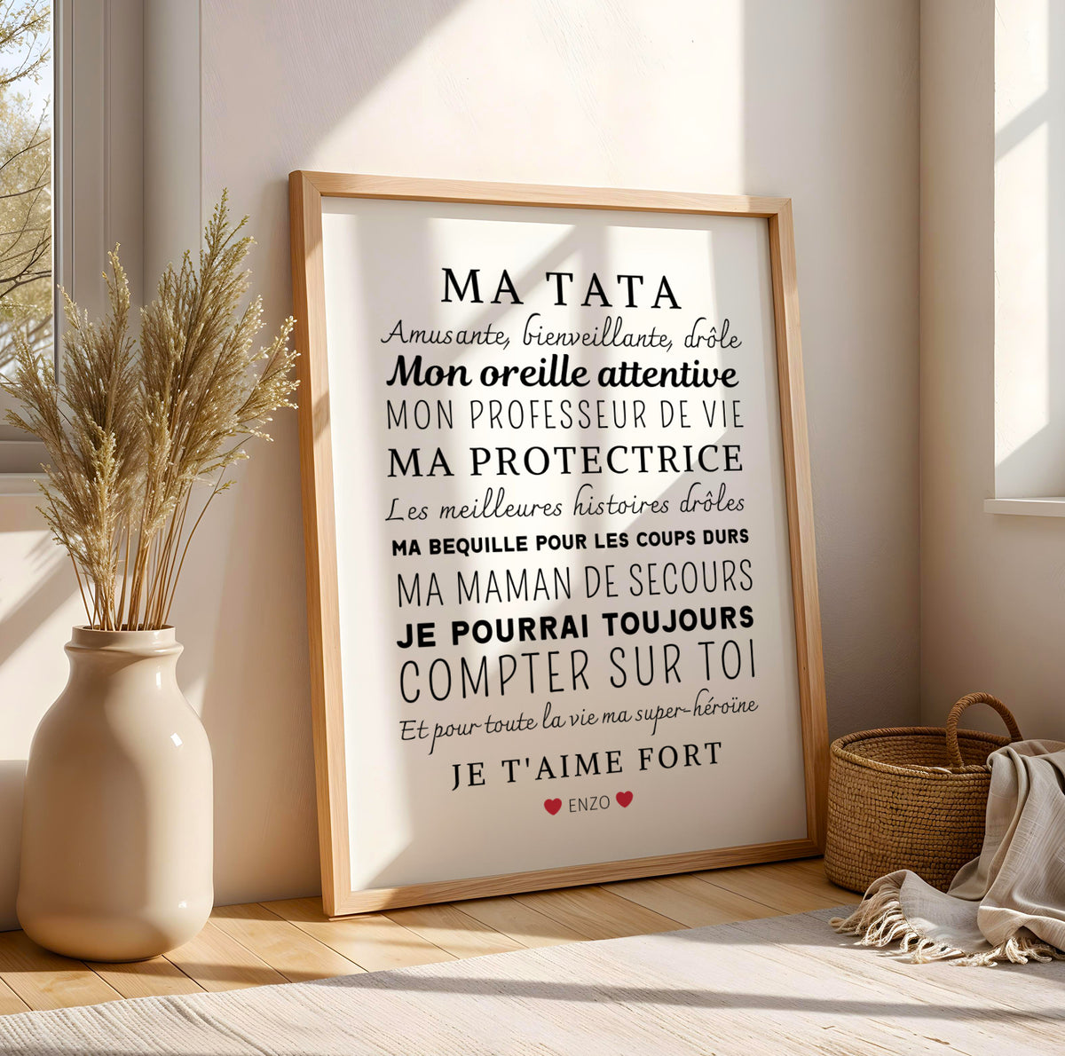 Affiche tata personnalisée - cadeau pour tata personnalisé - Image 4