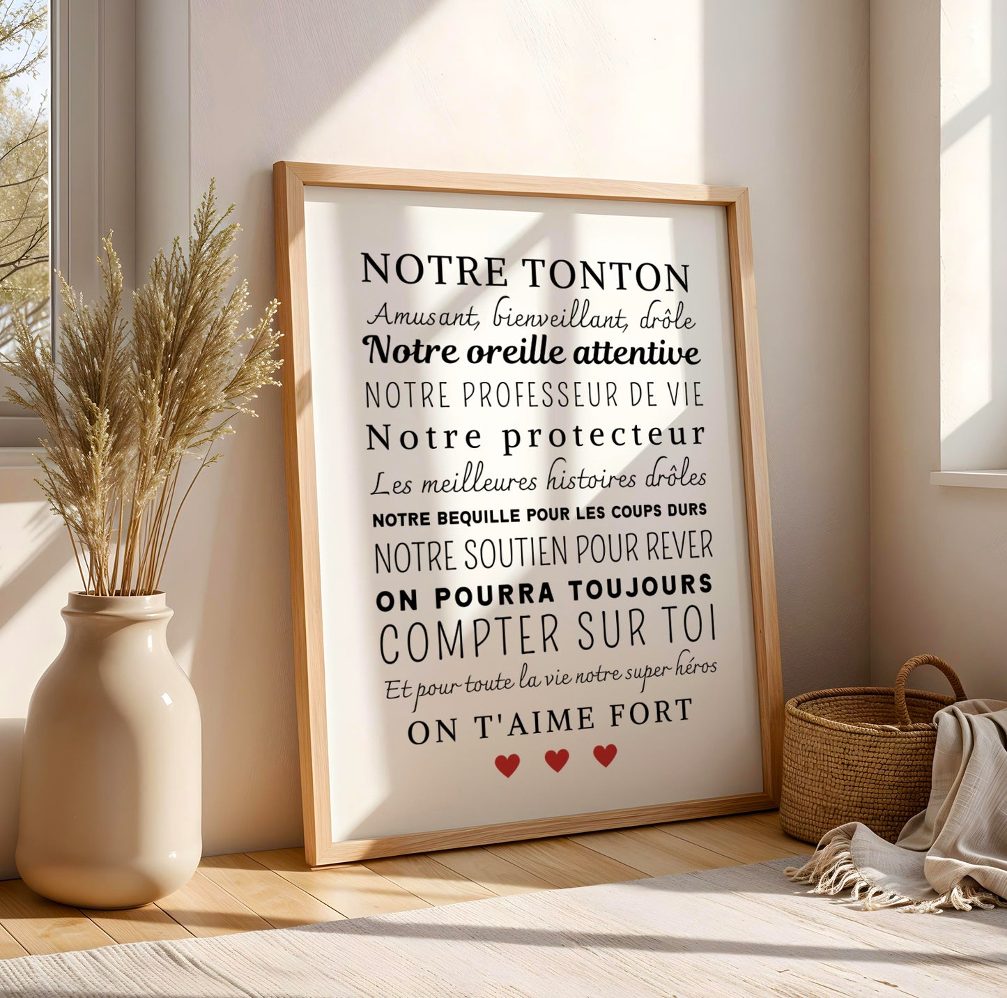 Affiche tonton personnalisée - cadeau personnalisé tonton