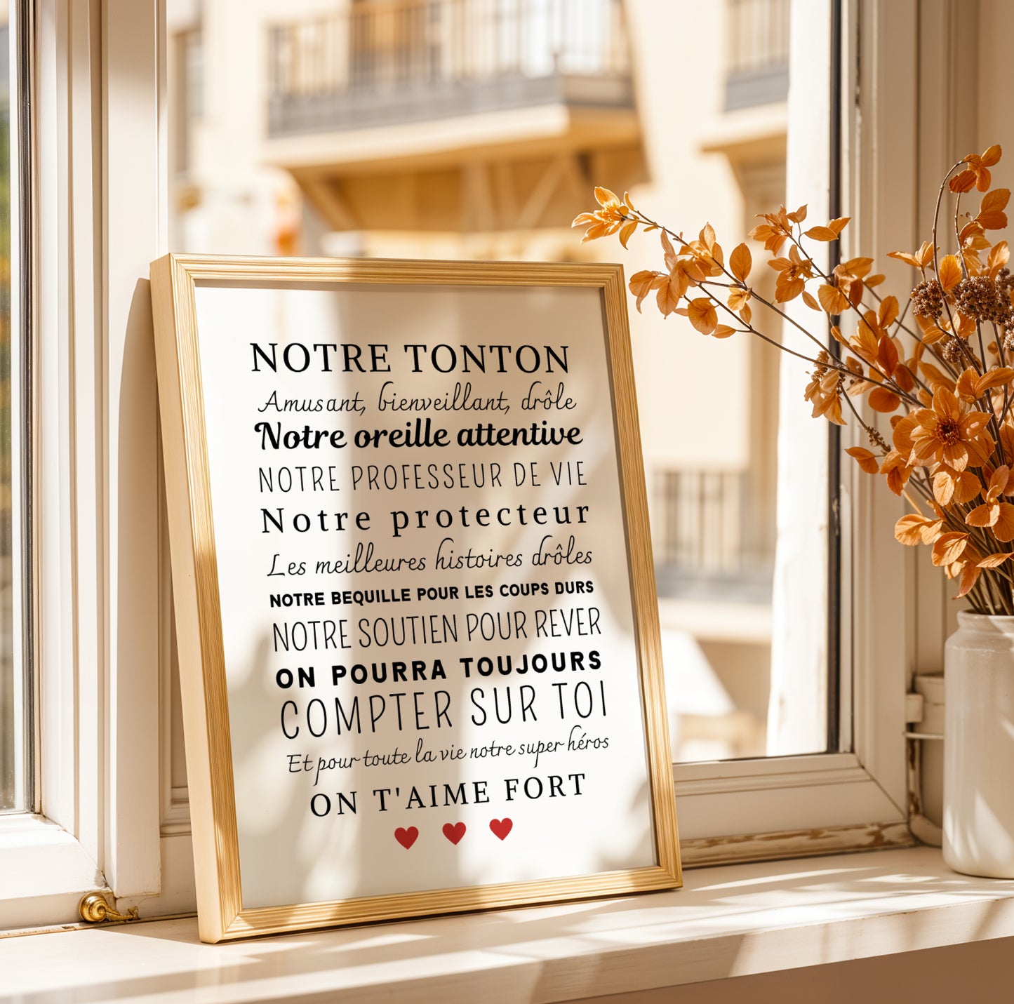 Affiche tonton personnalisée - cadeau personnalisé tonton
