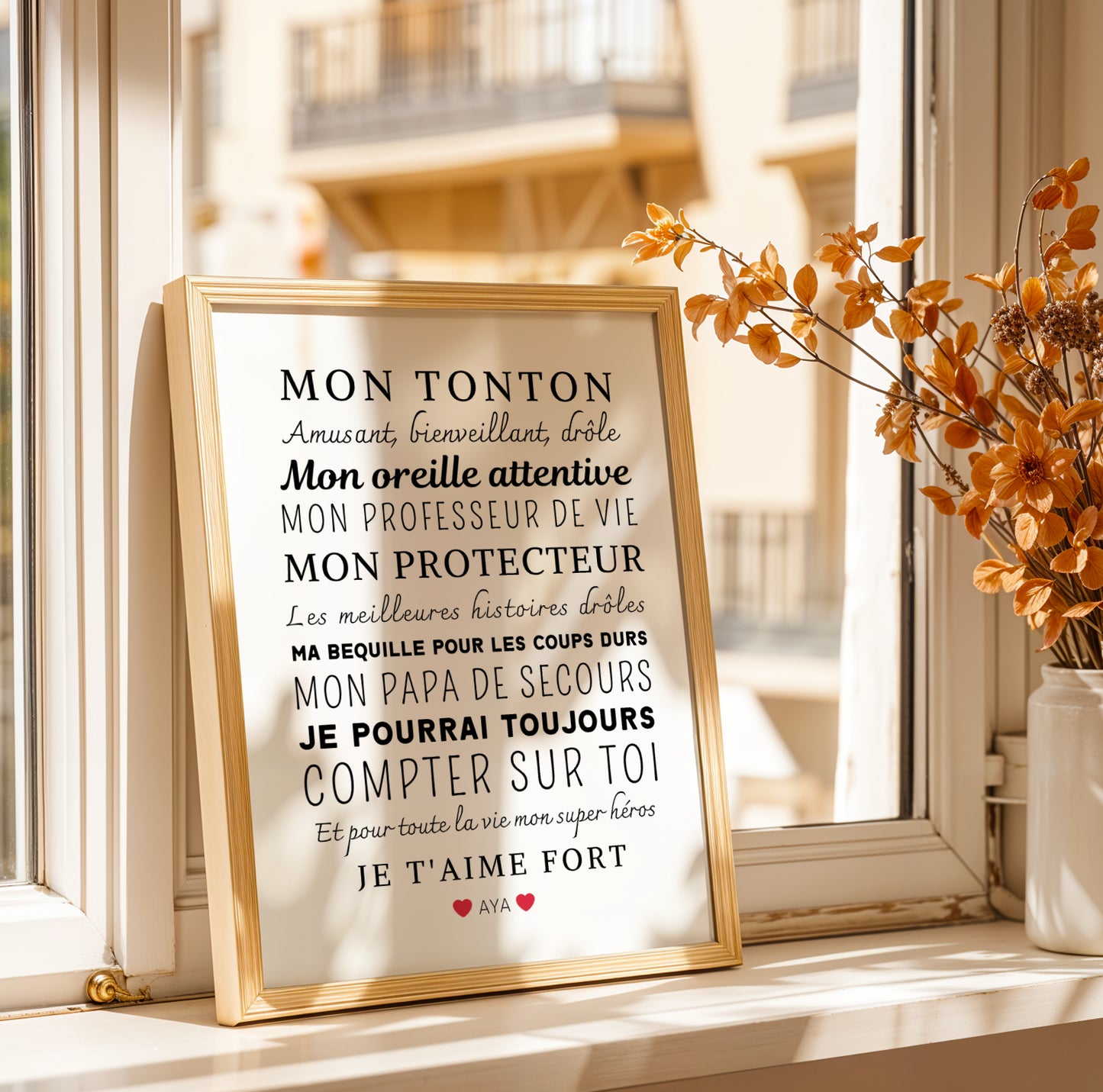 Affiche tonton personnalisée - cadeau personnalisé tonton