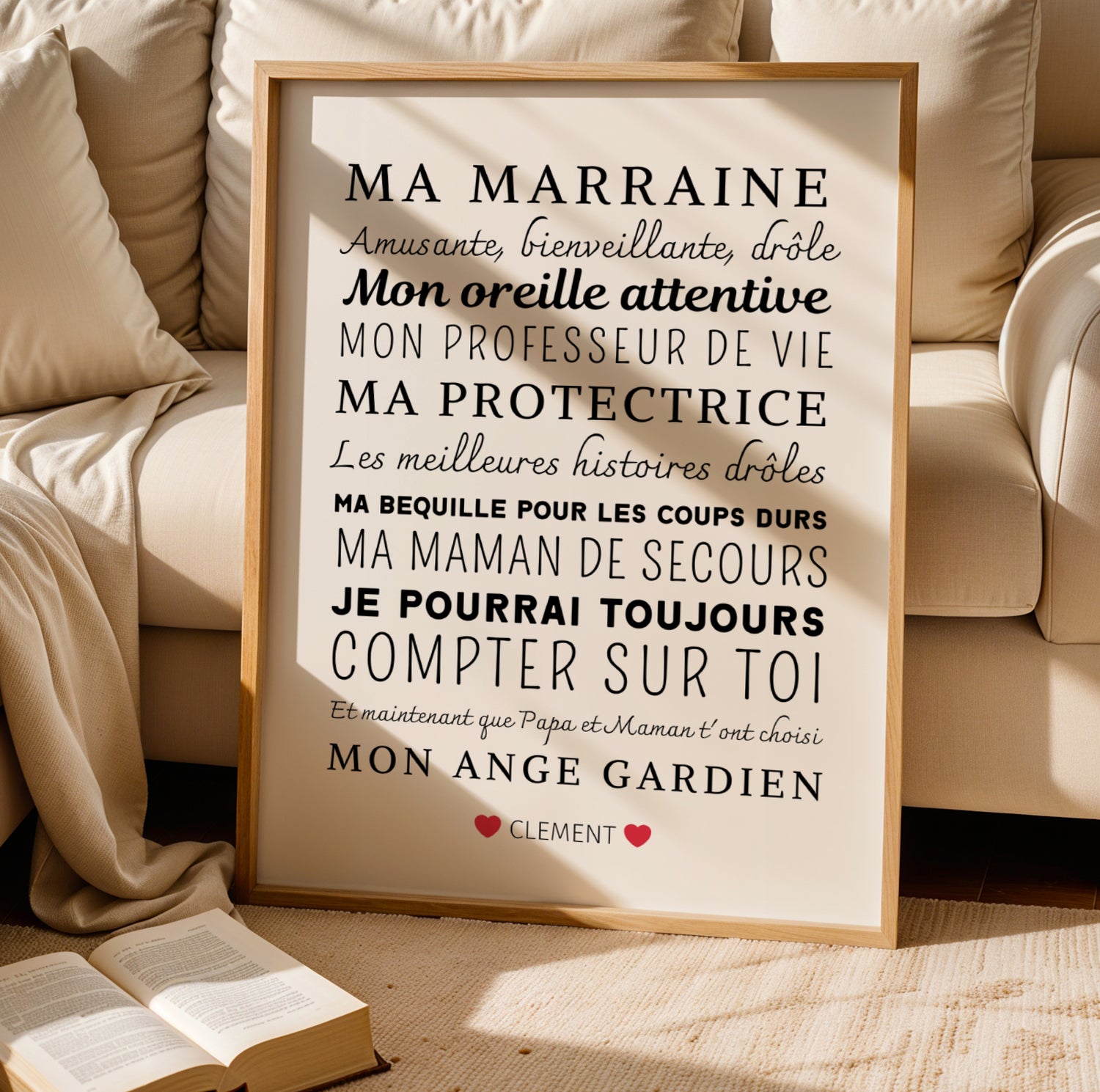 Affiche Personnalisée pour Marraine - Cadeau Unique - Le temps des paillettes - Image 4