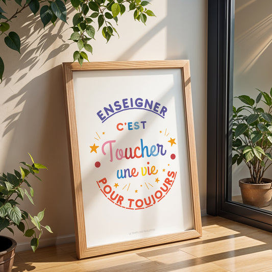 Affiche Citation Maîtresse Personnalisée – Cadeau Fin d'Année Scolaire Original Coloré