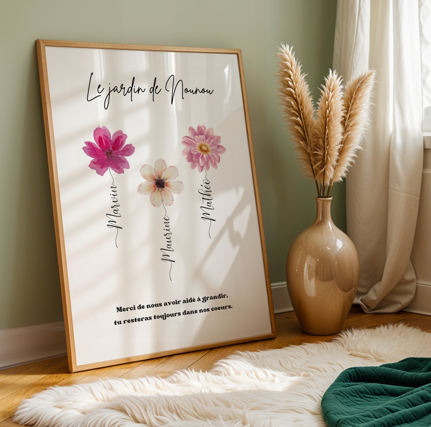 Affiche personnalisée « Le jardin de Nounou » -  cadeau nounou fin de contrat - Poster pour merci  nounou - Image 3