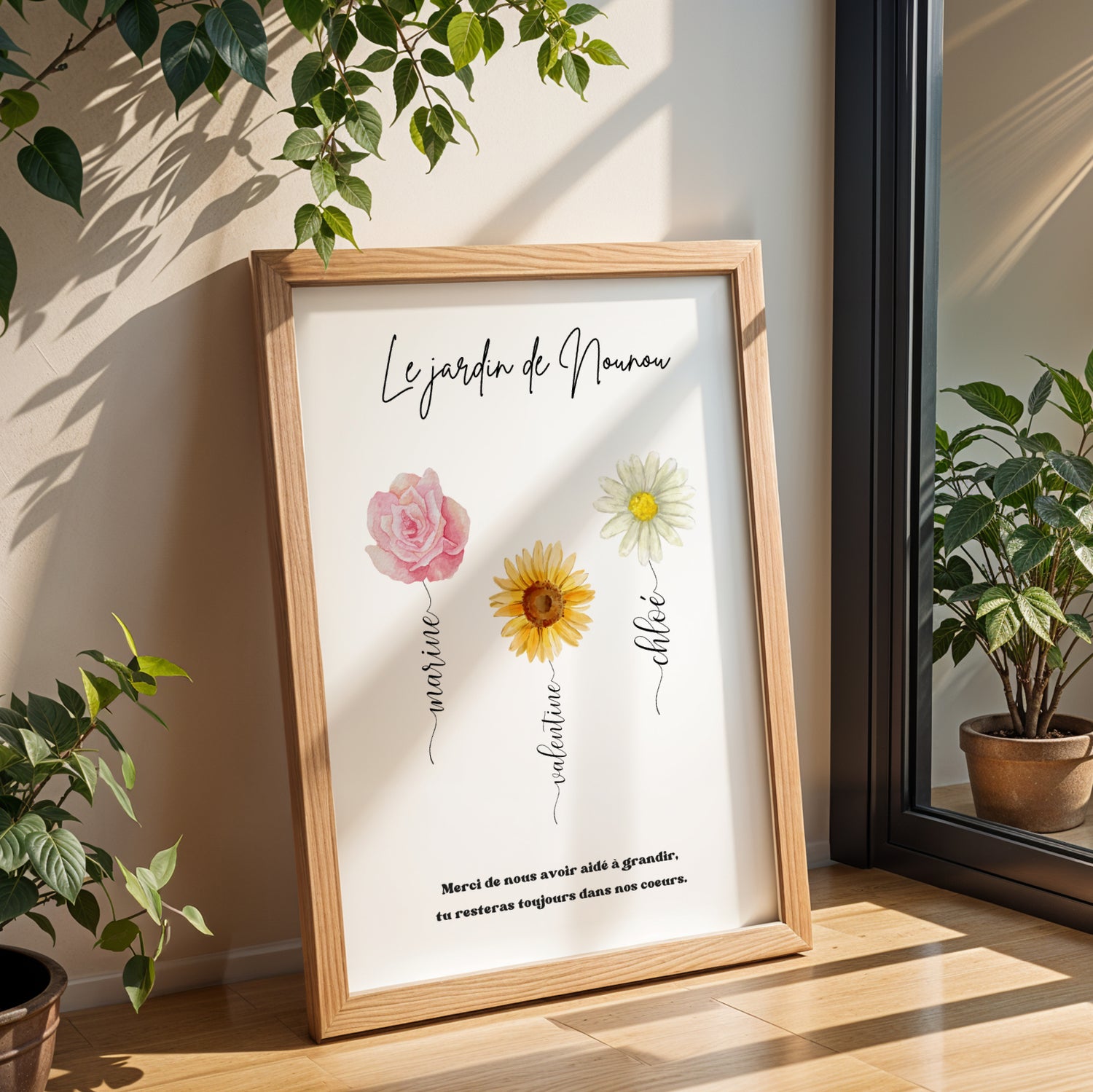 Affiche personnalisée « Le jardin de Nounou » -  cadeau nounou fin de contrat - Poster pour merci  nounou - Image 5