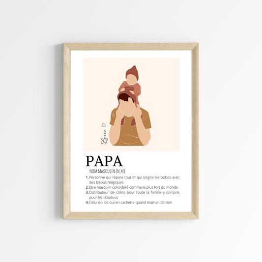 Affiche papa personnalisée - Cadeau papa personnalisée - Cadeau fête des pères par Le Temps des Paillettes - Le Temps des Paillettes