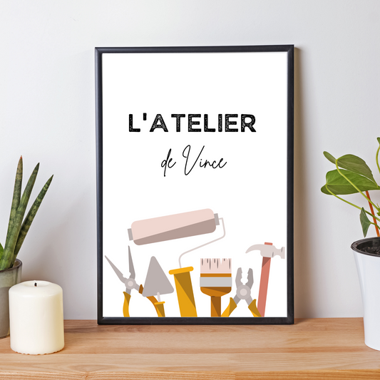 Atelier de bricolage personnalisée - Poster pour bricoleurs par Le Temps des Paillettes - Le Temps des Paillettes