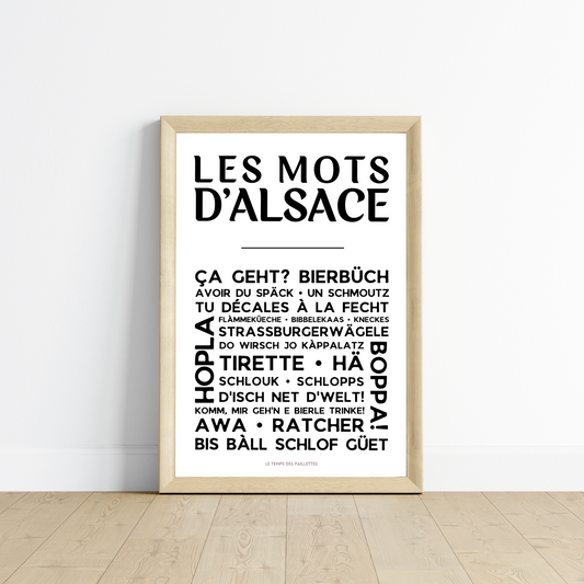 Affiche L'Alsacien - Poster mots d'alsace par Le Temps des Paillettes - Le Temps des Paillettes