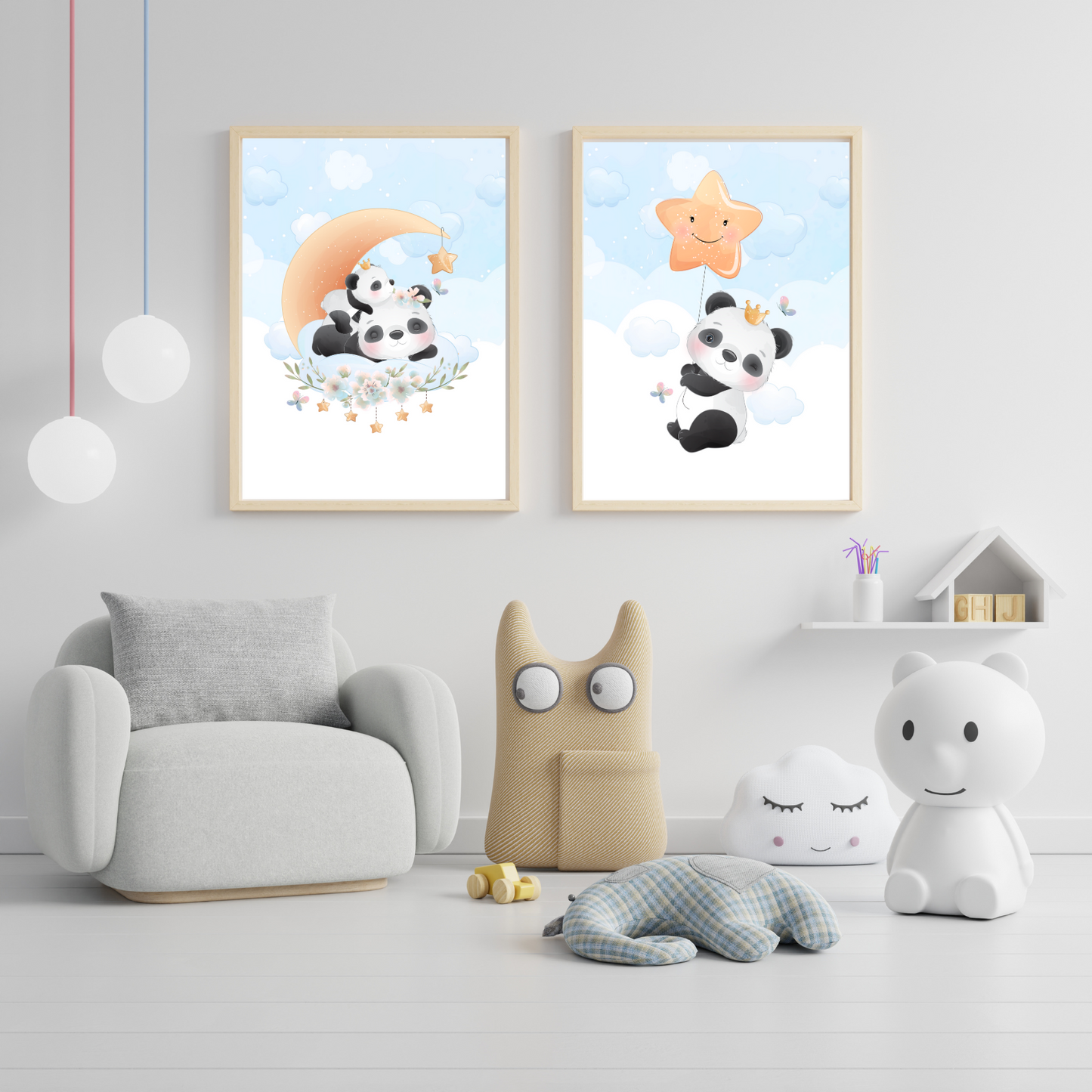 Affiches enfant panda - Affiche de Naissance animaux  - Cadeau de naissance personnalisé par Le Temps des Paillettes