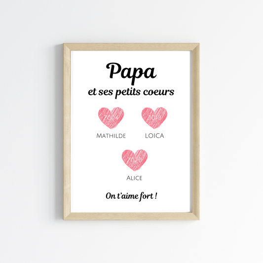 Affiche papa personnalisée - cadeau pour papa - Idée cadeau fête des pères par Le Temps des Paillettes - Le Temps des Paillettes