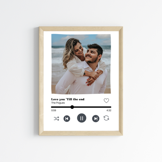 Affiche chanson personnalisée pour couple - Cadeau de Saint valentin- cadre couple personnalisé par Le Temps des Paillettes - Le Temps des Paillettes