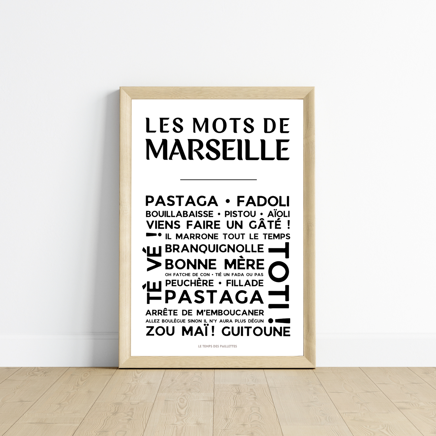 Affiche Marseille - Poster mots marseillais   par Le Temps des Paillettes