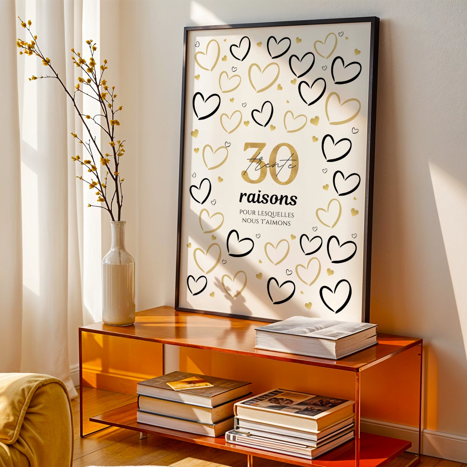 Anniversaire 30 ans - Affiche raisons pour lesquelles nous t’aimons - Décoration de fête Le Temps des Paillettes - Image 1