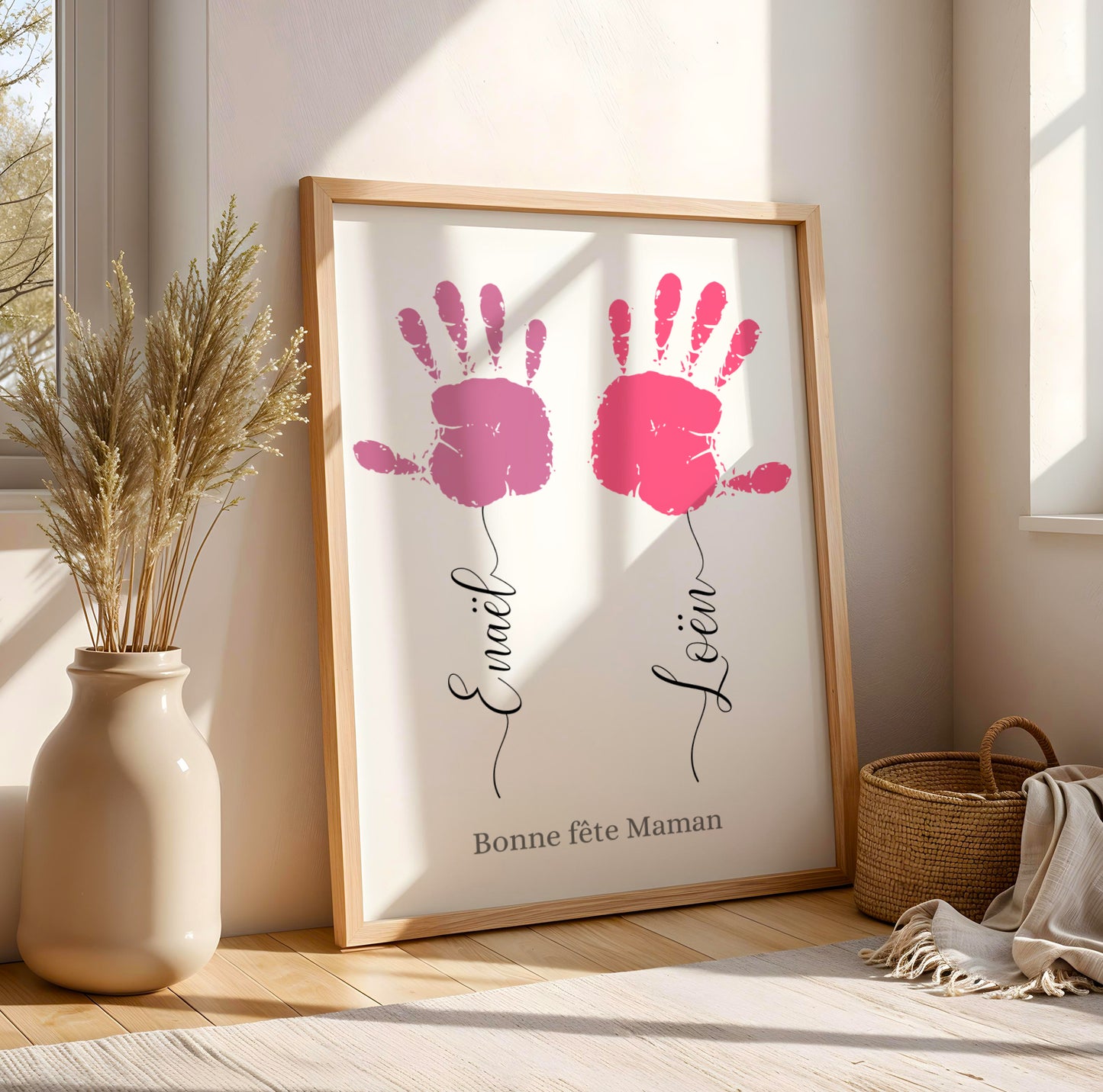 Affiche maman personnalisée empreinte de mains  - cadeau fête des mères - Image 3