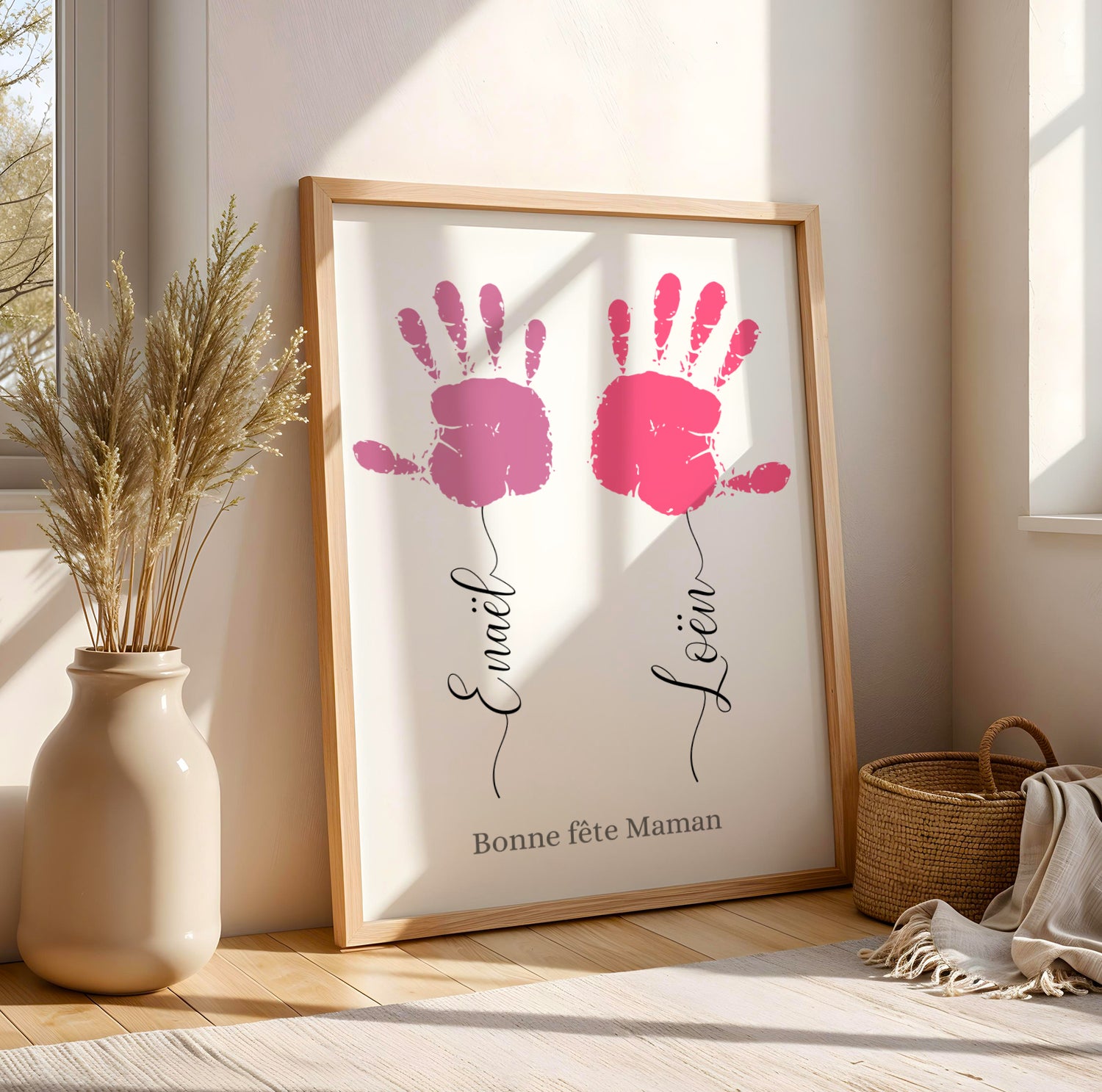 Affiche maman personnalisée empreinte de mains  - cadeau fête des mères - Image 3
