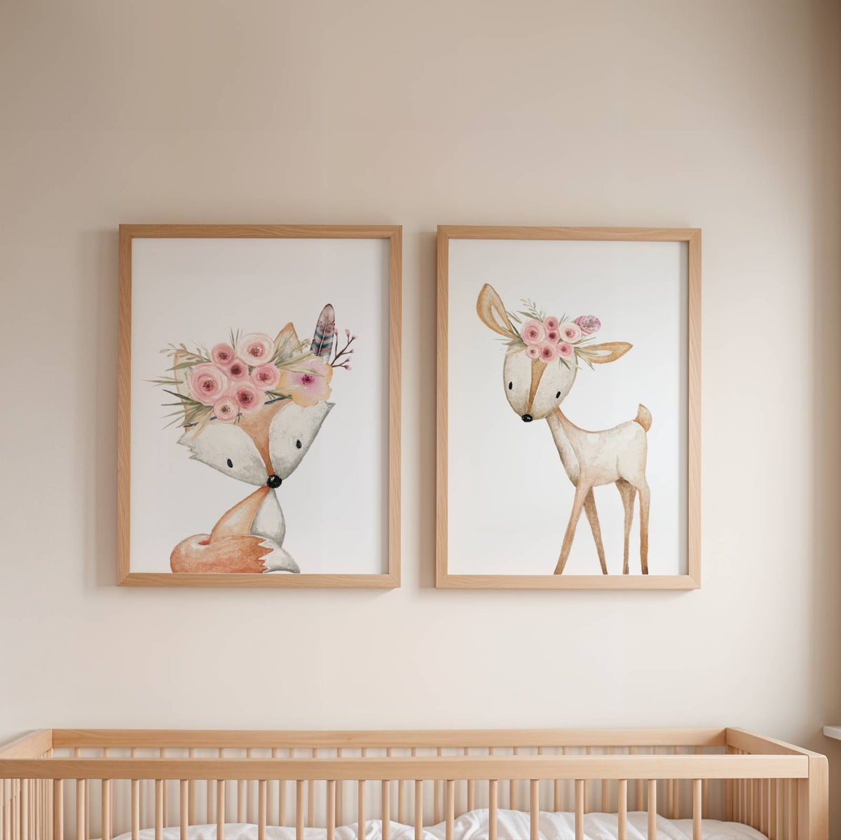 Lot 3 Affiches Chambre Enfant Animaux Forêt Aquarelle – Galerie Murale Prénom Personnalisée Cadeau Naissance Bébé Mixte - Image 3