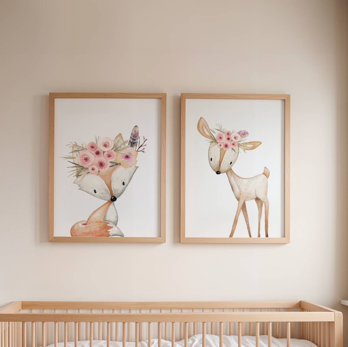 Set 3 affiches animaux aquarelle pour chambre enfant - cadeau de naissance par Le temps des paillettes