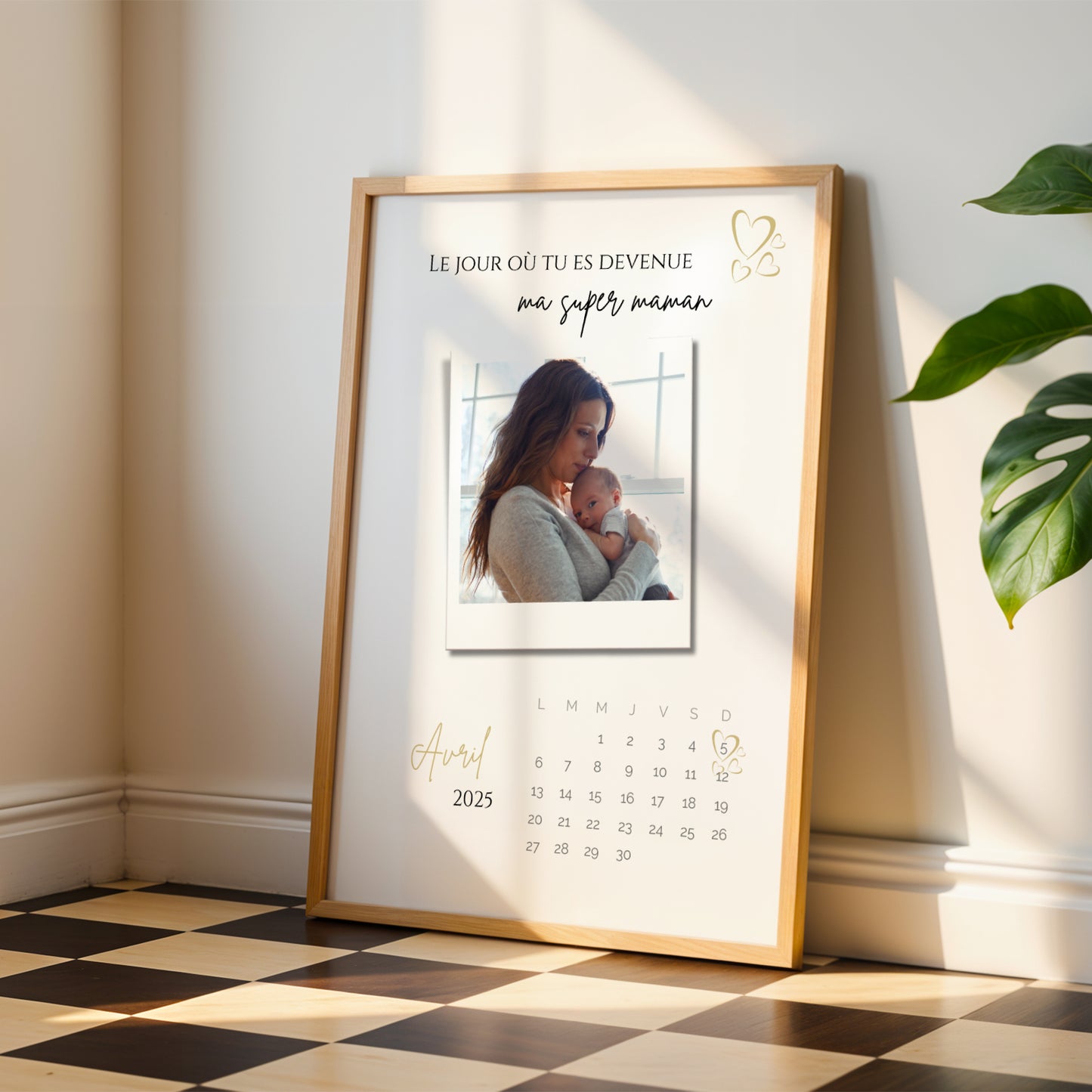 Affiche Jeune Maman Personnalisée avec Photo et Date | Cadeau Première Fête des Mères | Poster Définition Maman, Idée Cadeau Naissance