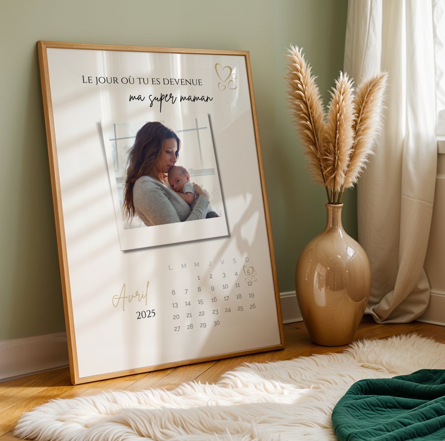 Affiche Jeune Maman Personnalisée avec Photo et Date | Cadeau Première Fête des Mères | Poster Définition Maman, Idée Cadeau Naissance