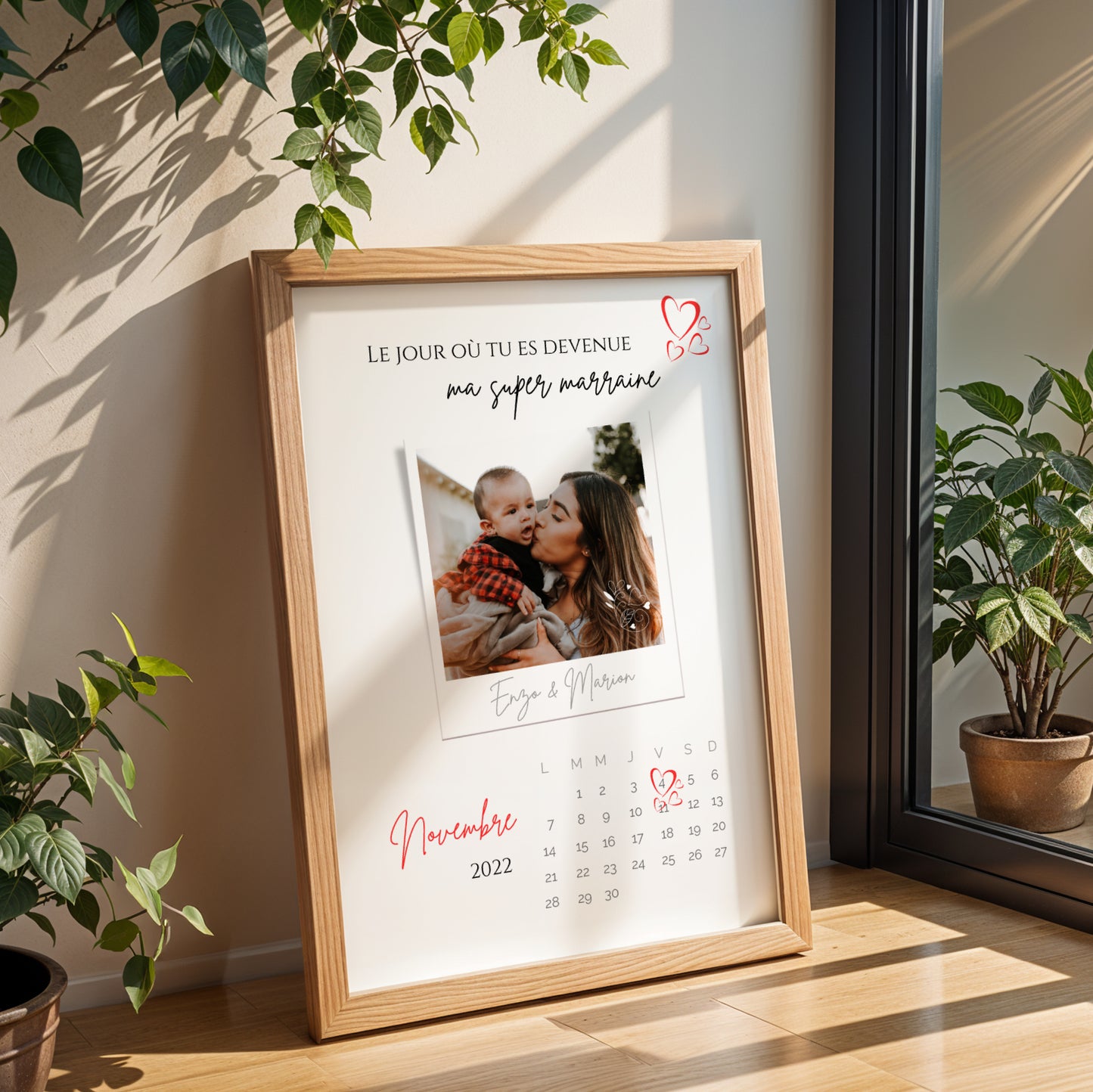 Affiche Marraine Personnalisée avec Photos et Date | Cadeau Unique pour Marraine - Le Temps des Paillettes - Image 5