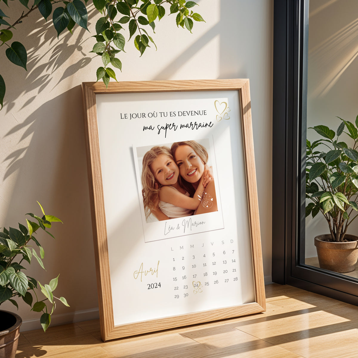 Affiche Marraine Personnalisée avec Photos et Date | Cadeau Unique pour Marraine - Le Temps des Paillettes - Image 2