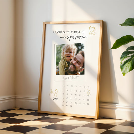 Affiche parrain personnalisée photos - cadeau personnalisé parrain par Le Temps des Paillettes
