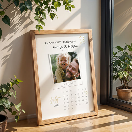 Affiche parrain personnalisée photos - cadeau personnalisé parrain par Le Temps des Paillettes