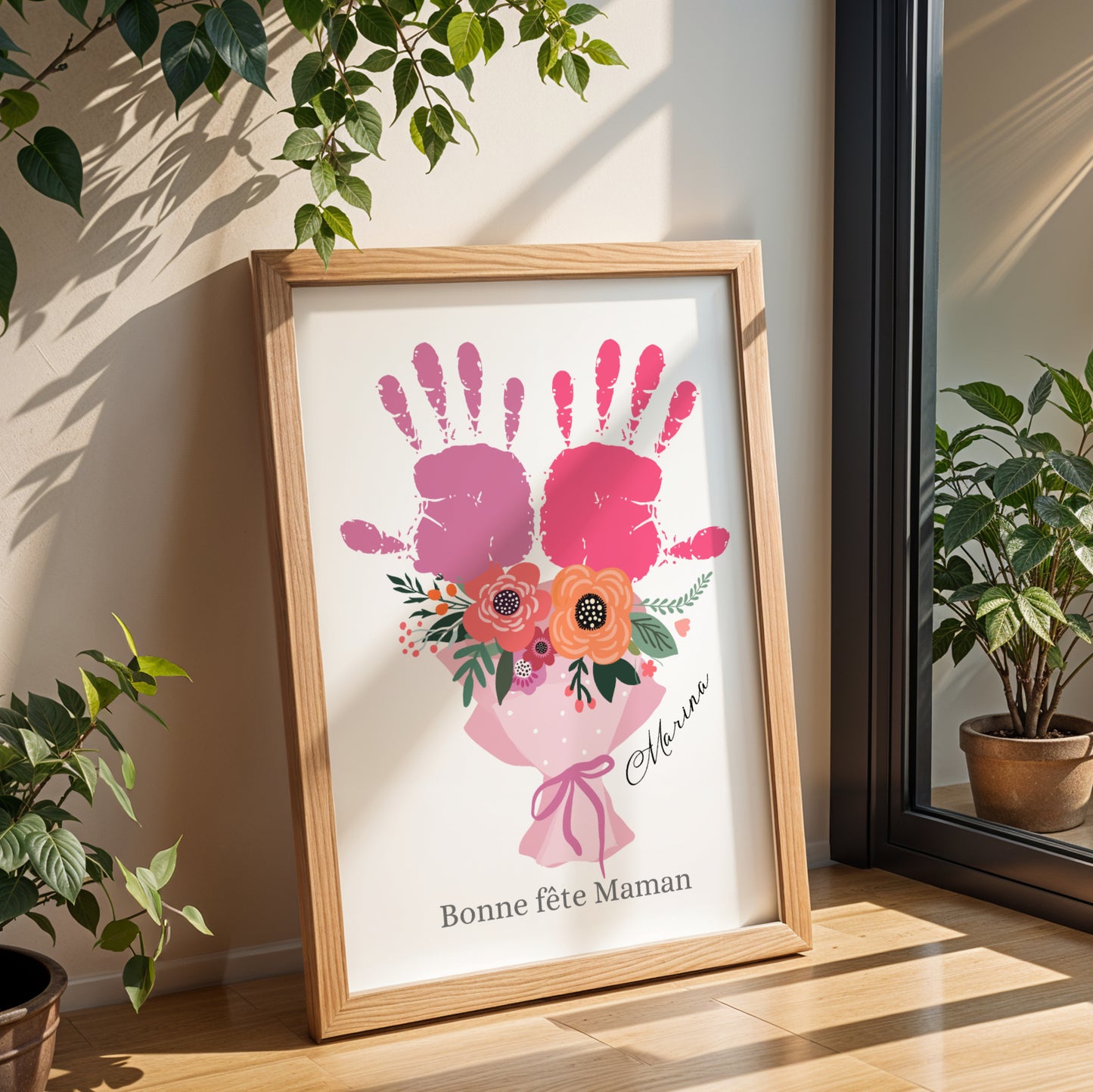 Affiche maman personnalisée empreinte de mains  - cadeau fête des mères - Image 3