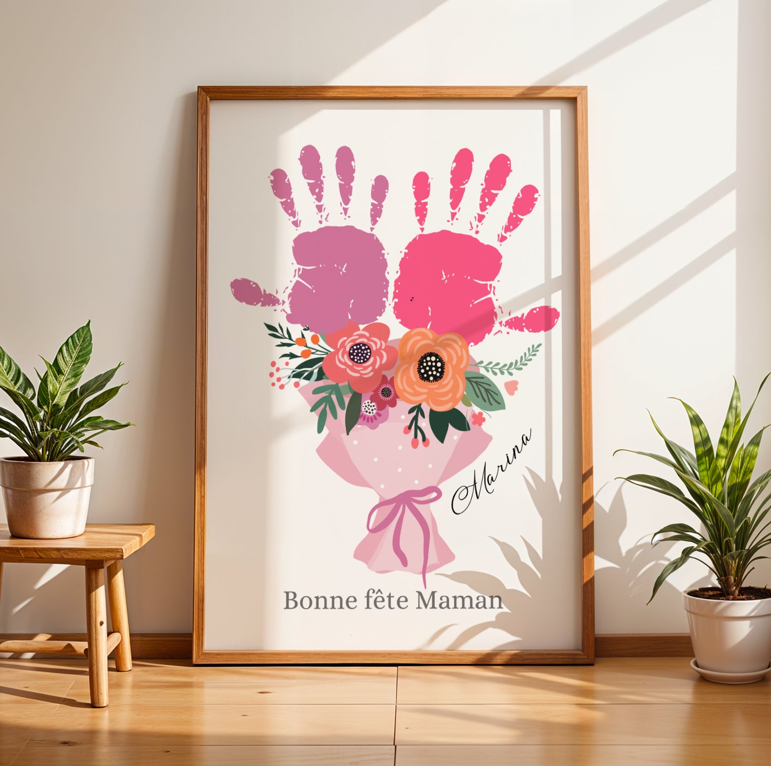 Affiche maman personnalisée empreinte de mains  - cadeau fête des mères - Image 6