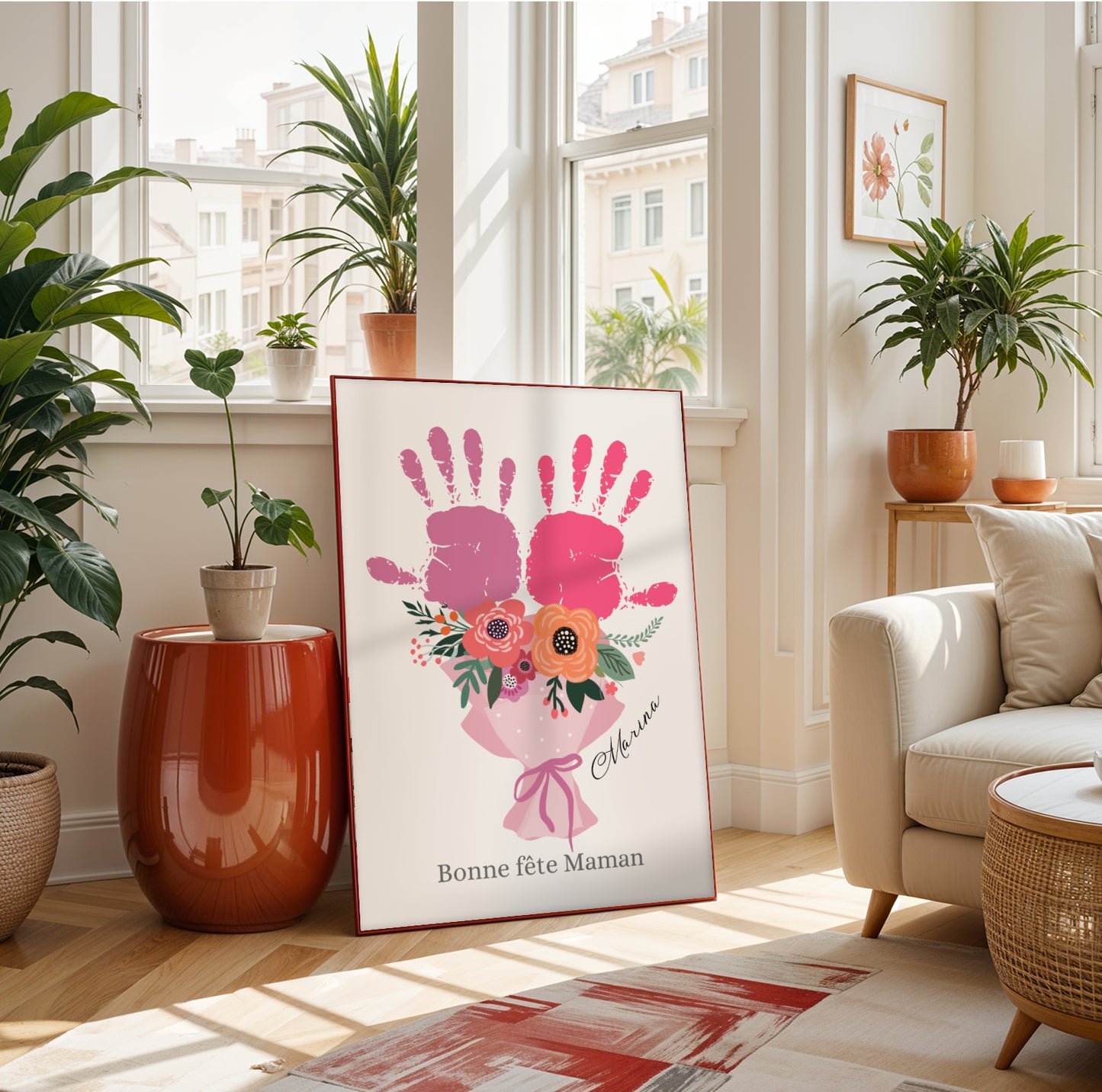 Affiche maman personnalisée empreinte de mains  - cadeau fête des mères - Image 7