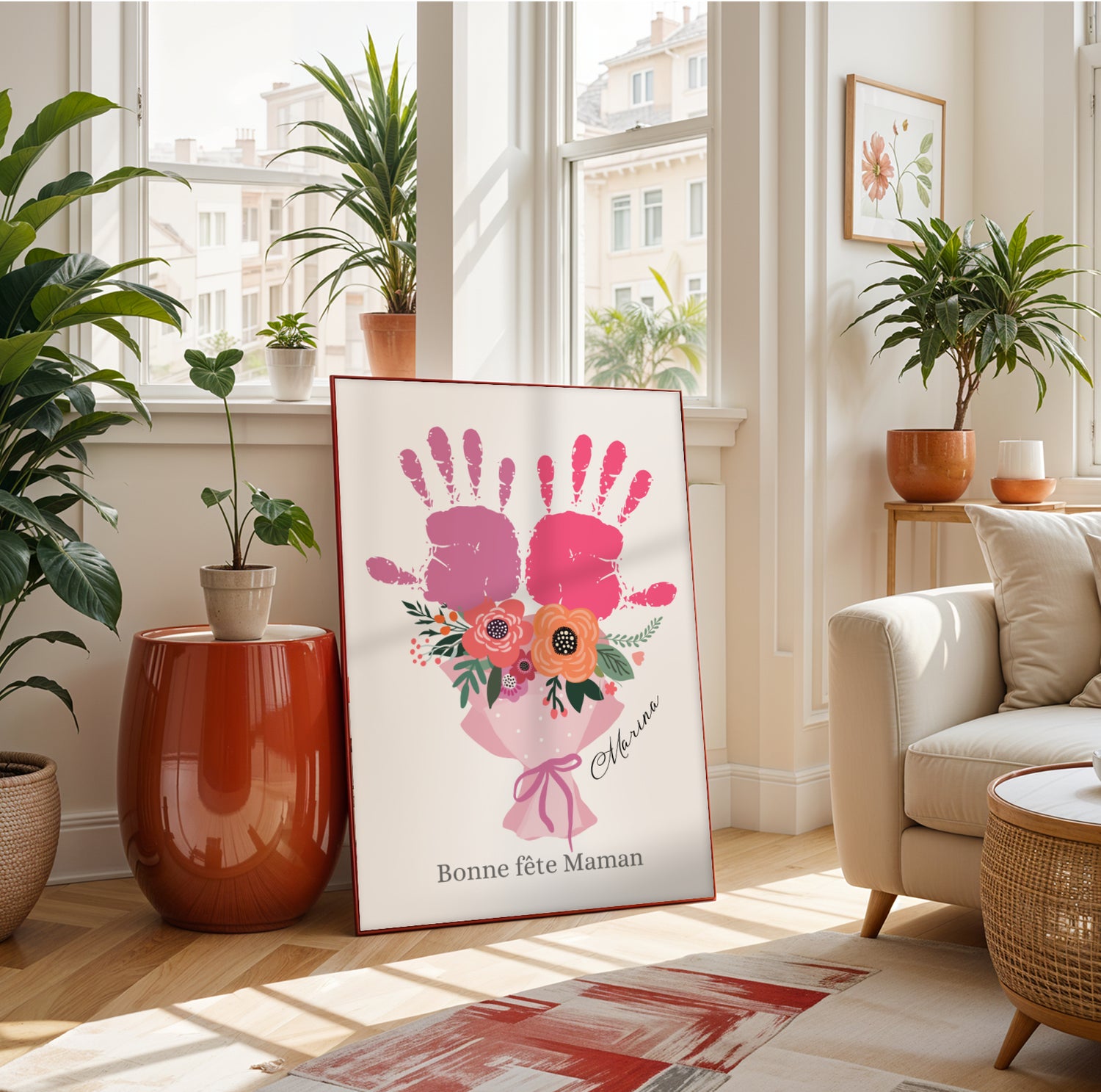 Affiche maman personnalisée empreinte de mains  - cadeau fête des mères - Image 7