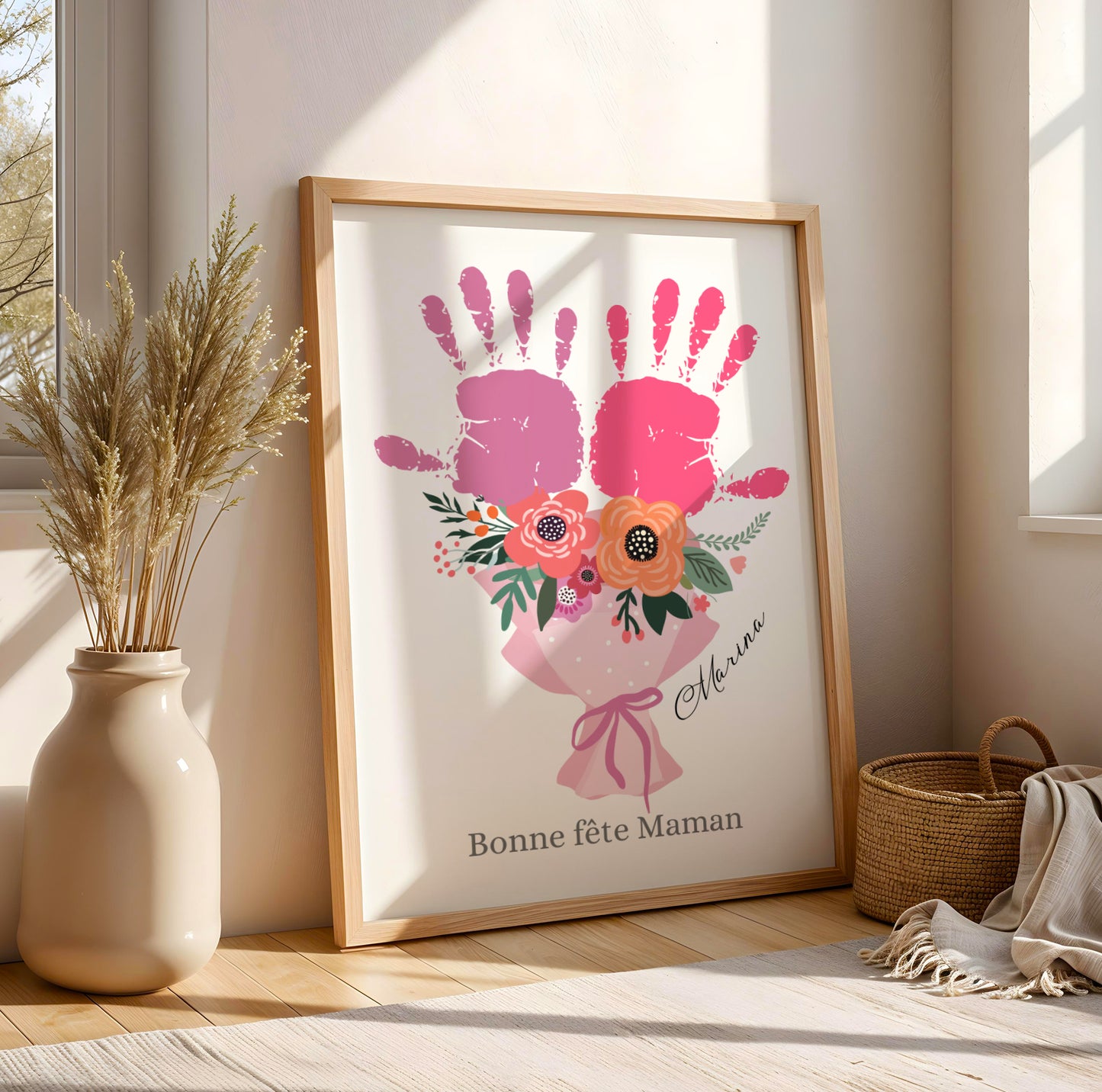 Affiche maman personnalisée empreinte de mains  - cadeau fête des mères - Image 8