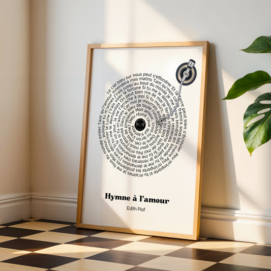 Affiche Personnalisée de Paroles de Vinyle - Cadeau Musical Unique