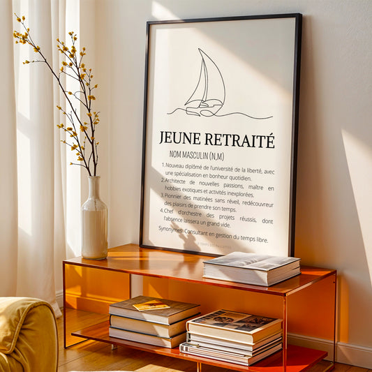 Affiche définition jeune retraité - cadeau départ à la retraite - poster retraite