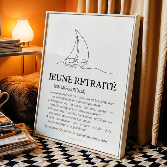 Affiche définition jeune retraité - cadeau départ à la retraite - poster retraite