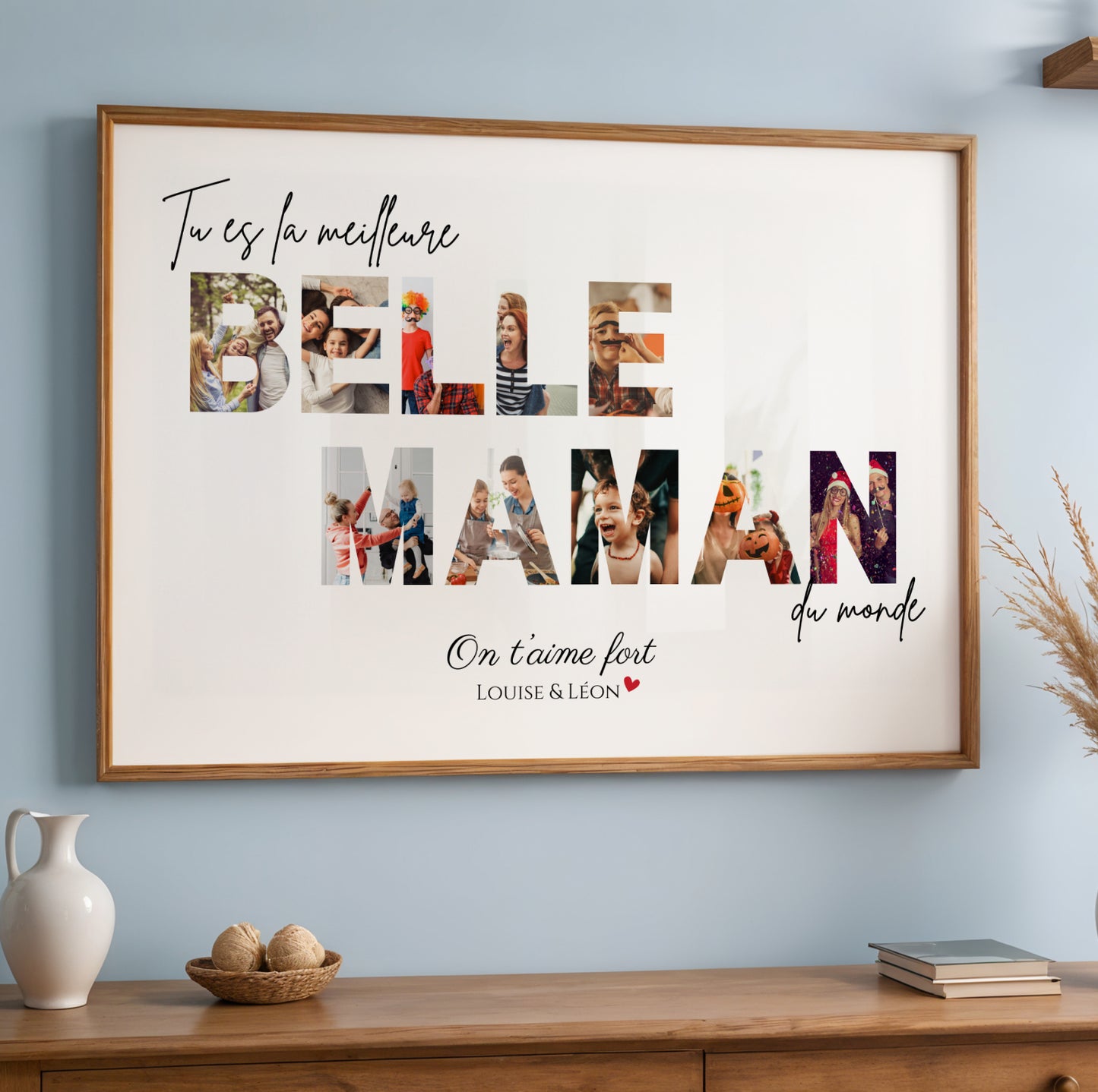 Affiche Photos montage Belle-Maman | Idée Cadeau Noël Belle-Mère | Poster Collage Photo, Cadre Personnalisable Belle-Maman - Image 4