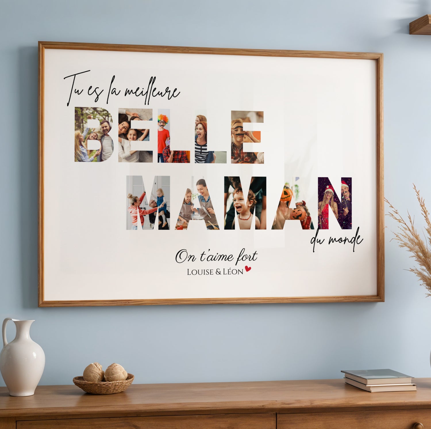 Affiche Photos montage Belle-Maman | Idée Cadeau Noël Belle-Mère | Poster Collage Photo, Cadre Personnalisable Belle-Maman - Image 4