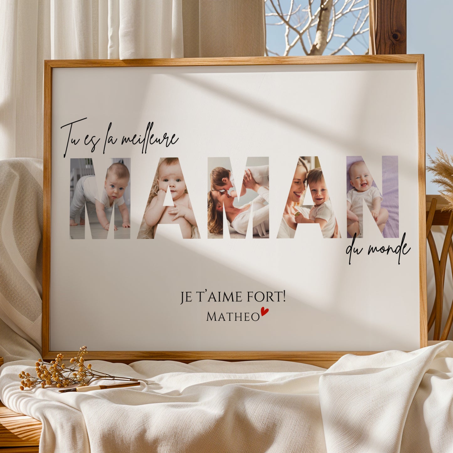 Affiche personnalisée pour maman avec photos – Cadeau unique pour la Fête des Mères - Image 2