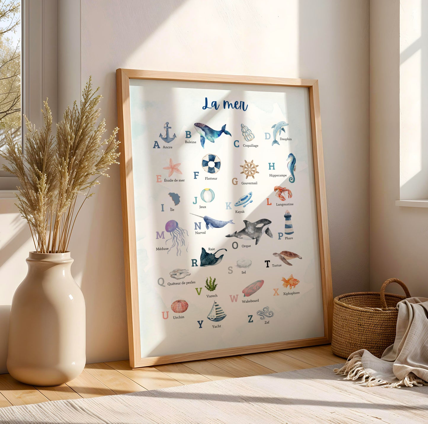 affiche abécédaire marin idée cadeau décoration