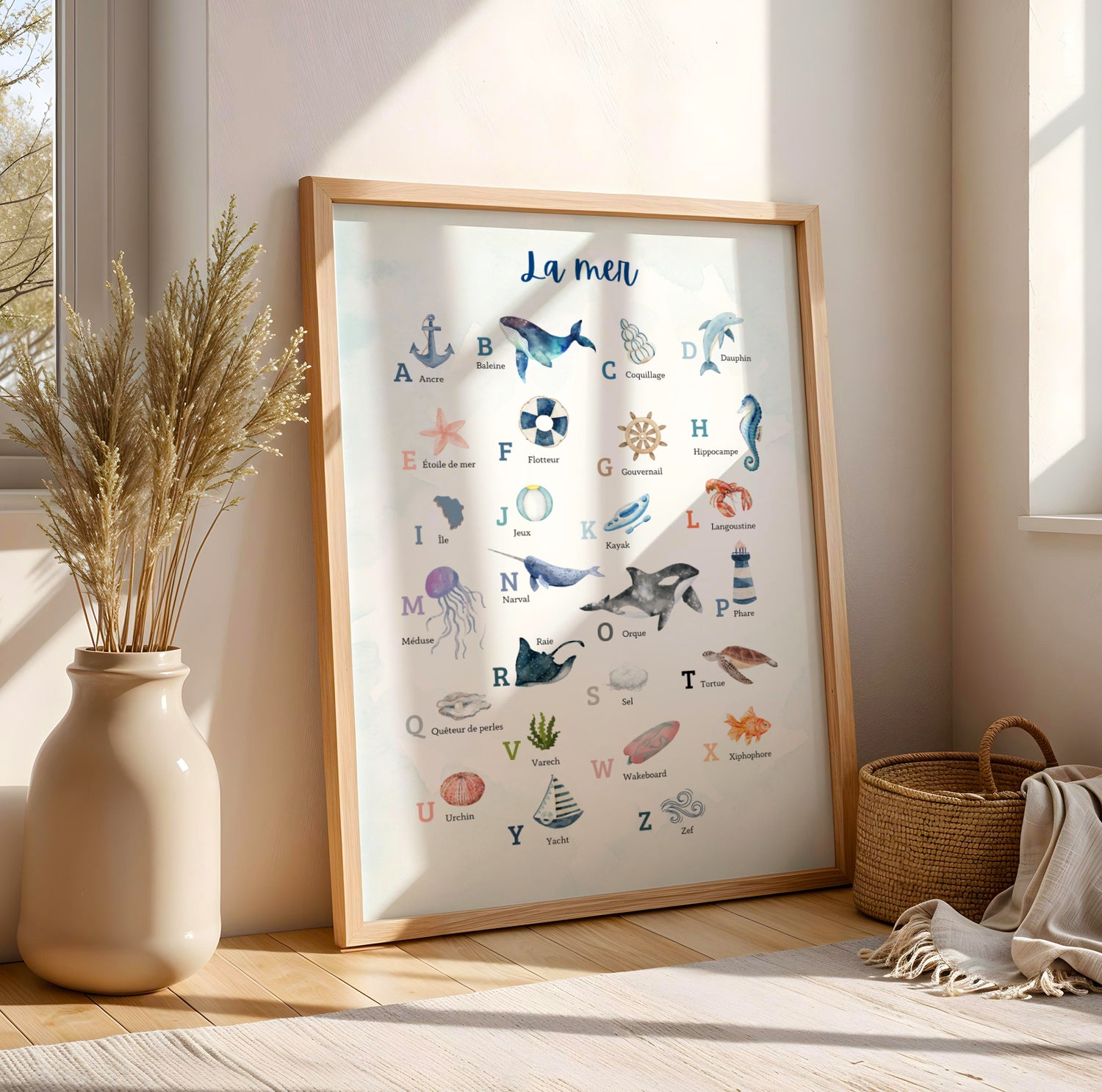 affiche abécédaire marin idée cadeau décoration