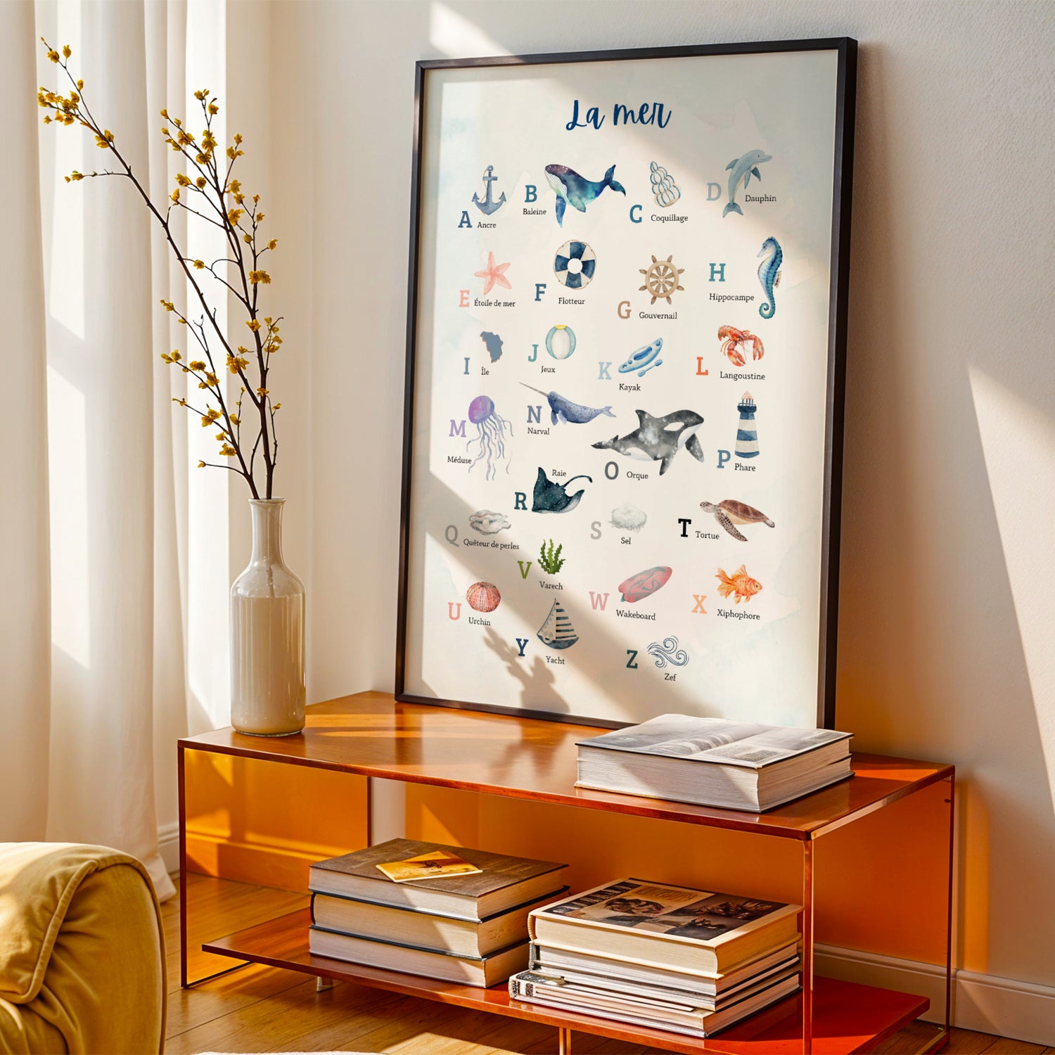 affiche abécédaire nautique décoration maison de vacances