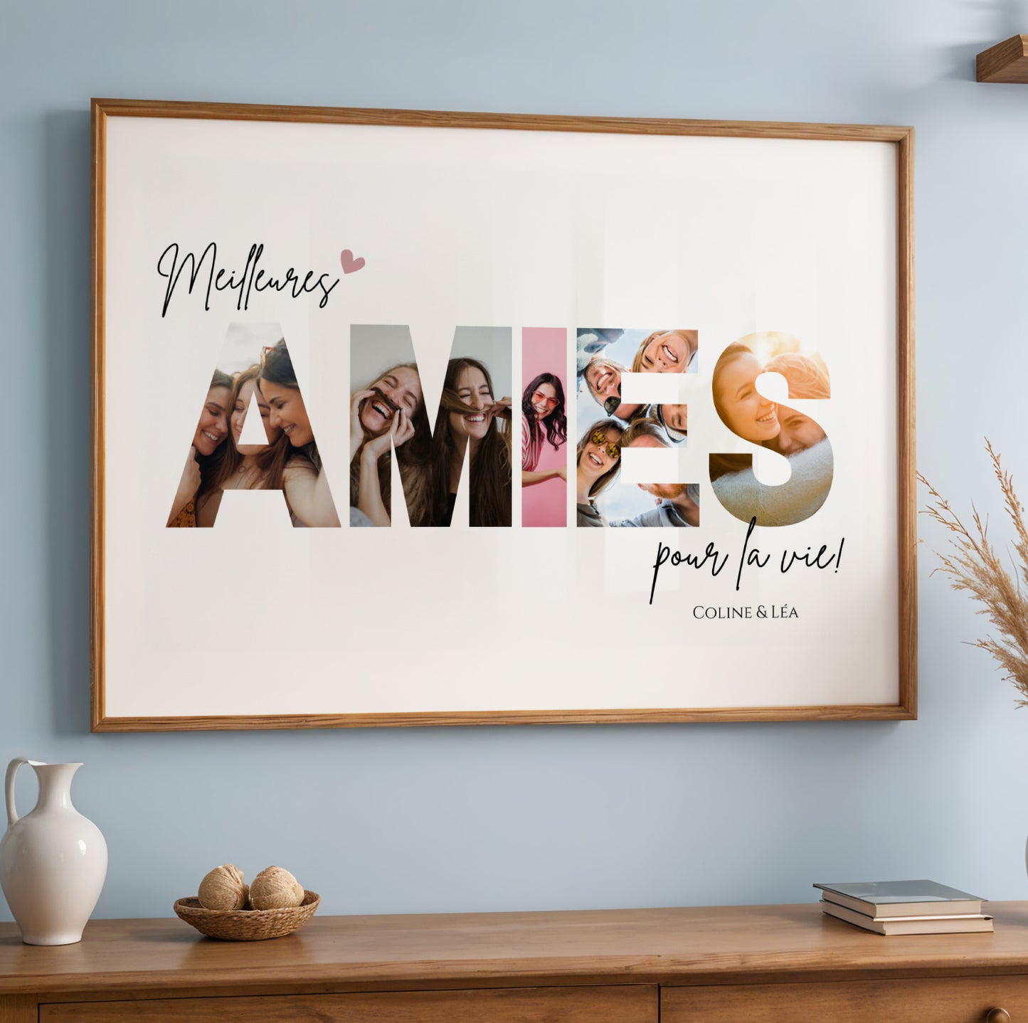 Affiche amies personnalisée photos - cadeau personnalisée BFF Meilleures amies - Image 1