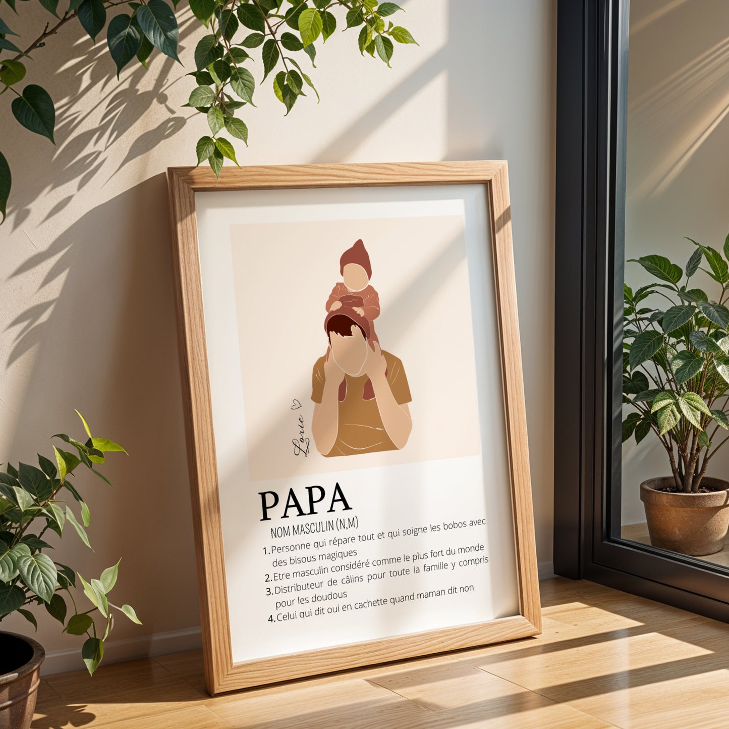 Affiche Définition Papa Personnalisée – Cadeau Unique pour un Super Papa | Fête des Pères, Noël, Anniversaire - Image 3