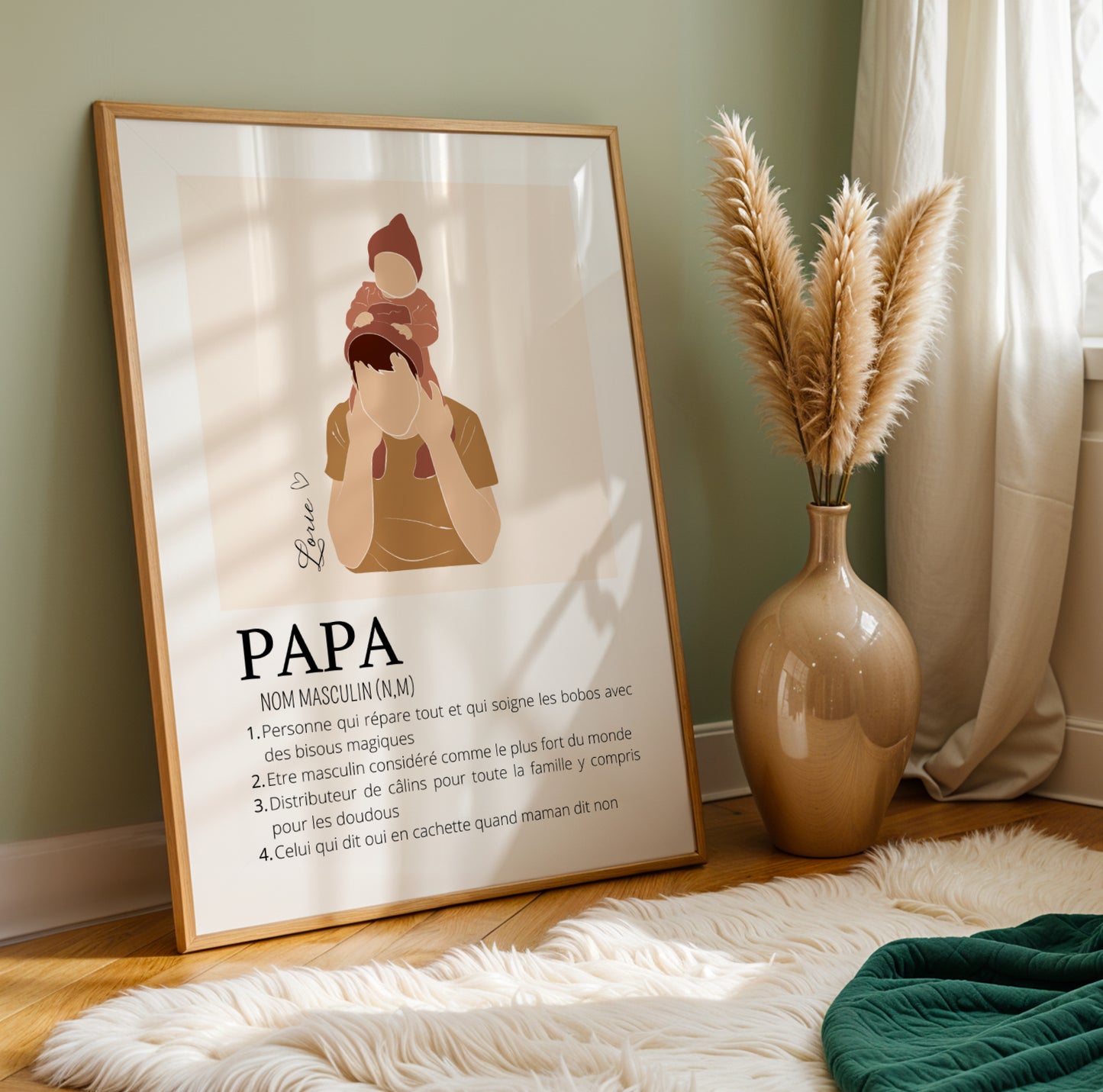 Affiche Définition Papa Personnalisée – Cadeau Unique pour un Super Papa | Fête des Pères, Noël, Anniversaire - Image 4