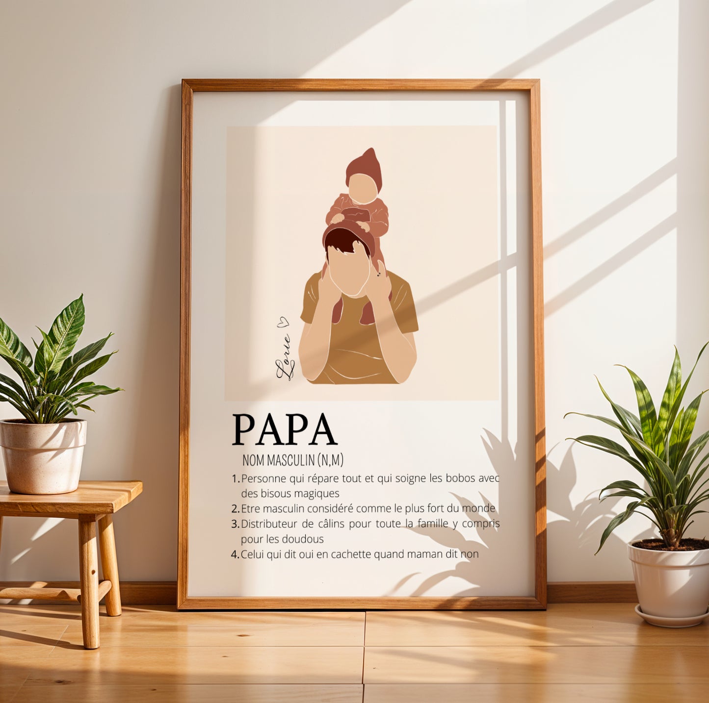 Affiche Définition Papa Personnalisée – Cadeau Unique pour un Super Papa | Fête des Pères, Noël, Anniversaire - Image 6