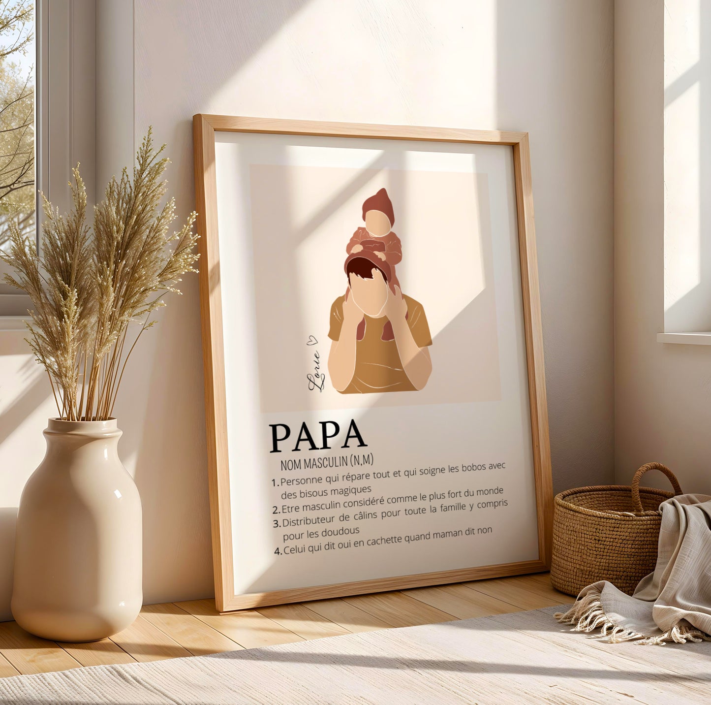 Affiche Définition Papa Personnalisée – Cadeau Unique pour un Super Papa | Fête des Pères, Noël, Anniversaire - Image 7